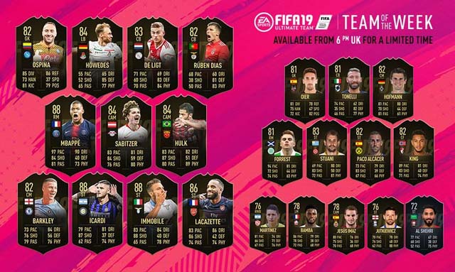 Fifa 19 Ultimate Team Of The Week 4 Player Cards Are Out Now Optimizing Your Team Roster - ultimate team battle roblox