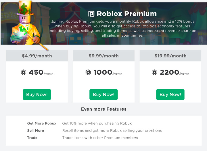 Roblox Premium Buy Cheap Roblox Premium Membership Roblox - does builders club in roblox robux everyday